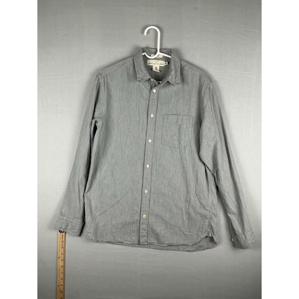 H&M L.O.G.G Label Of Graded Goods Button Up Shirt Mens Medium Gray Cotton